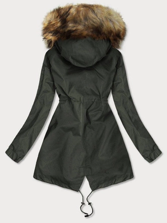 Zimowa kurtka damska 3 w 1 khaki (b9558-11)