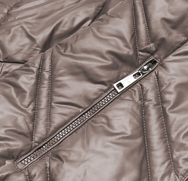 Pikowana kurtka damska cappuccino (H-97-2)