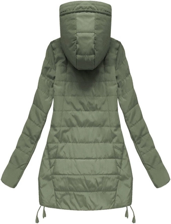 PIKOWANA KURTKA Z KAPTUREM KHAKI (759-1BIG)