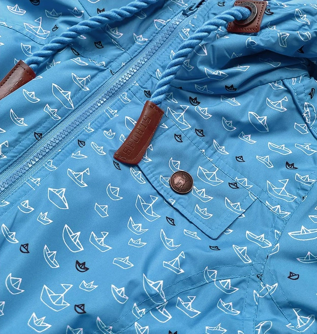 SPORTOWA KURTKA DAMSKA Z KAPTUREM NIEBIESKA (57623)