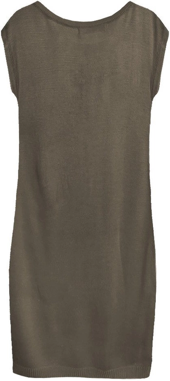 SWETERKOWA SUKIENKA Z CEKINAMI BRĄZOWA (1170)