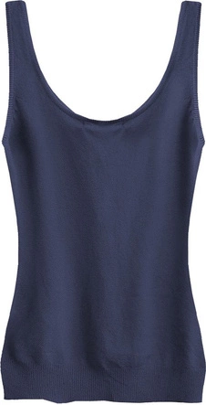 SWETERKOWA BLUZKA NA RAMIĄCZKACH GRANATOWA (1125)