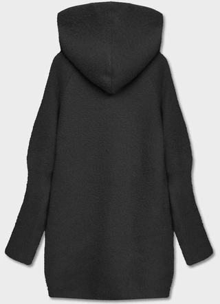 Narzutka z kapturem a'la alpaka czarna (B6007)
