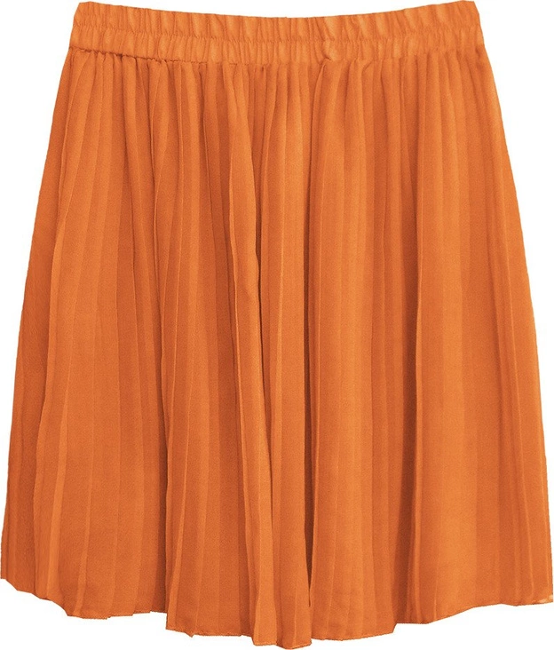 PLISOWANA SPÓDNICA MINI POMARAŃCZOWA 2 (9227)