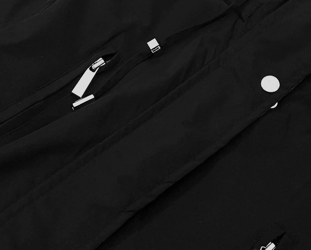 Dwustronna kurtka damska czarno-karmelowa (w502-1)