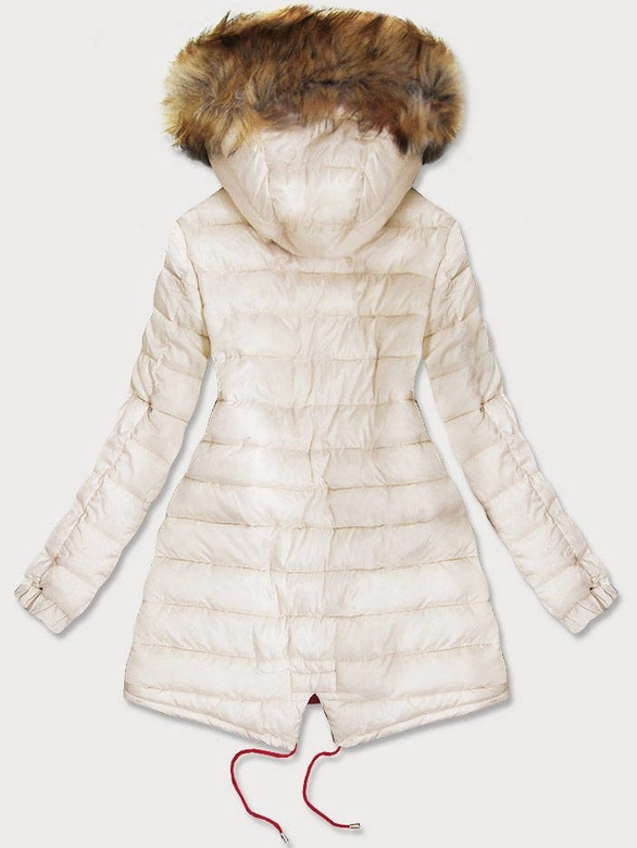 DWUSTRONNA PARKA CEGLANA-ECRU (B507)