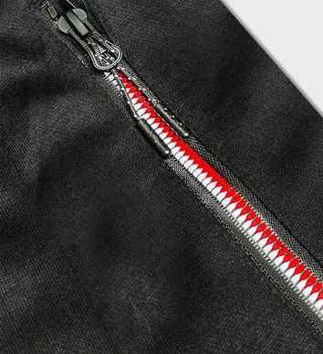 Dresy męskie z kolorowymi zamkami czarne (8K220-3)