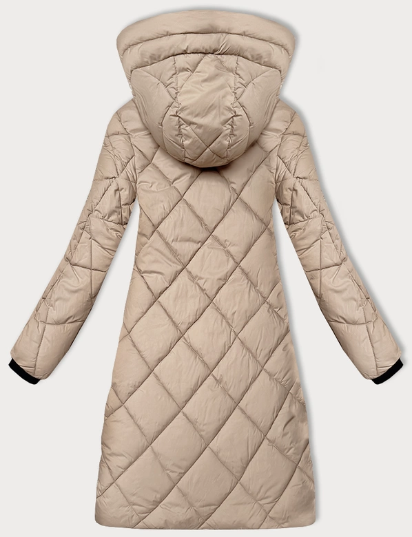 Przejściowa kurtka damska z kapturem Libland beżowa (LD-7735)