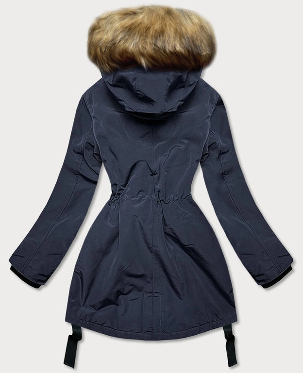 Wodoodporna kurtka damska z wysoką stójką granatowa (m-953)