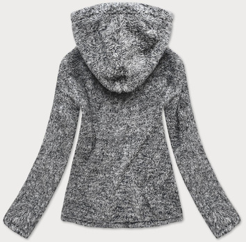 PLUSZOWA DAMSKA BLUZA MELANŻ CZARNA (HH008)