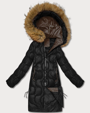 Kurtka damska z ozdobnym pikowaniem J Style czarna (5M3351-392)