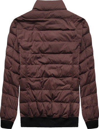 MĘSKA KURTKA ZIMOWA Z PUCHEM NATURALNYM BORDOWA (M2062)