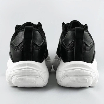 Sznurowane sneakersy damskie czarne (172)