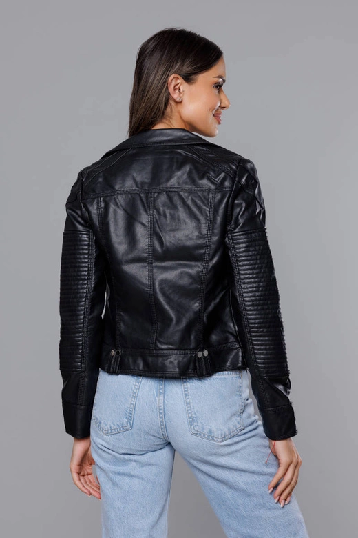 Kurtka ramoneska z klapami czarna (11Z8037)