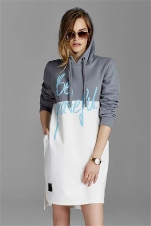 BLUZA/TUNIKA BE GRATEFUL LONG EDYTA GÓRNIAK FOR NAOKO SZARO-BIAŁA (GRATEFUL)