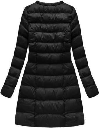 PIKOWANA KURTKA DAMSKA ZIMOWA Z KAPTUREM CZARNA (W765-1)