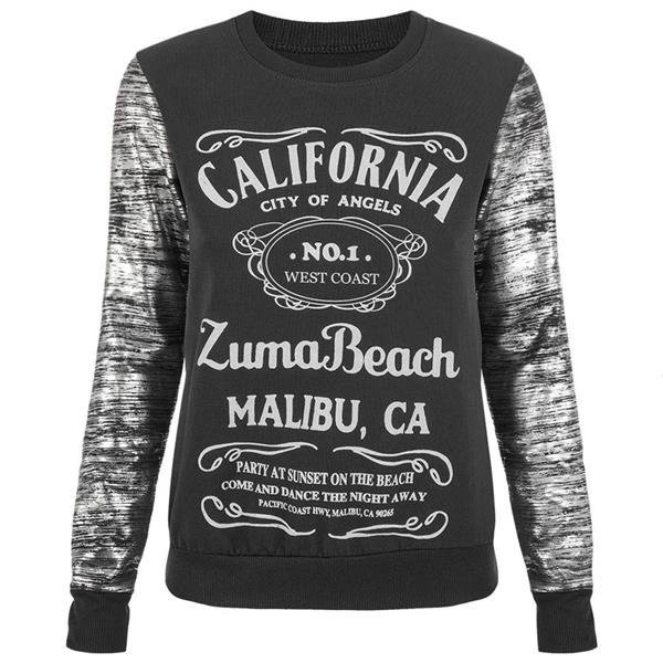 BLUZA Z NADRUKAMI CZARNA (CALIFORNIA)