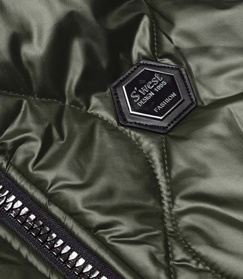 Bezrękawnik damski z kapturem khaki (B0129-11)