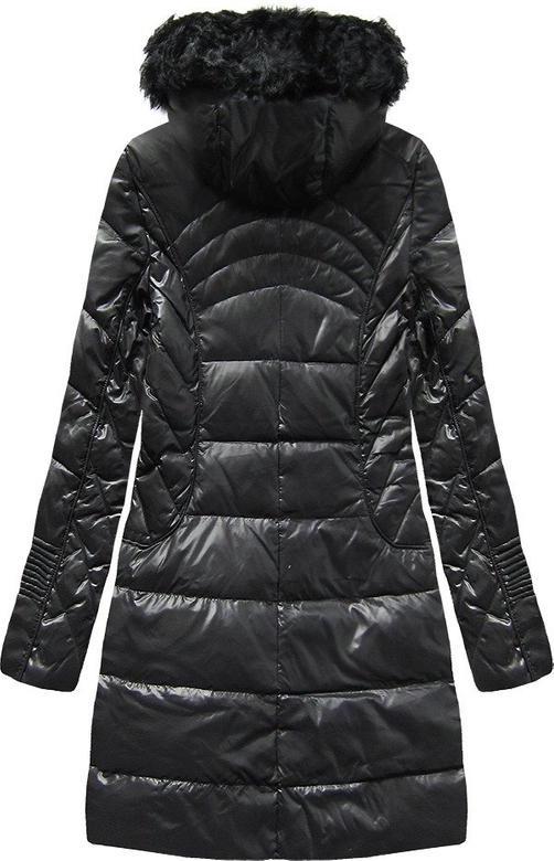 PIKOWANA KURTKA Z KAPTUREM CZARNA (1142)