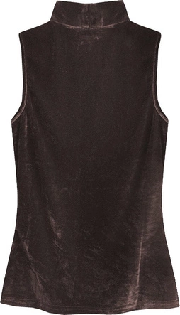 WELUROWY GOLF BEZ RĘKAWÓW BRĄZOWY (3683)