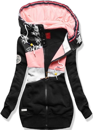 DŁUŻSZA BLUZA Z NADRUKIEM CZARNA (559)