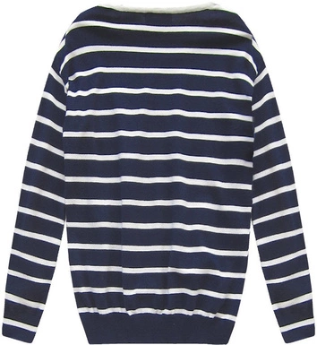 SWETER W PASKI GRANATOWO-BIAŁY (P010)