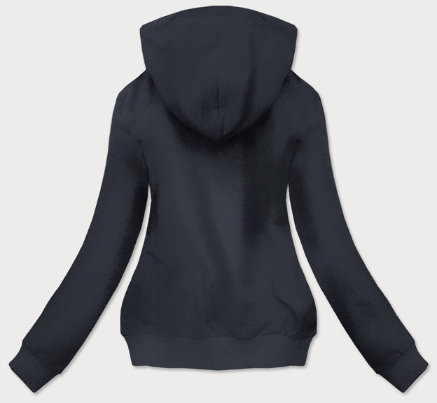 BLUZA DRESOWA Z OZDOBNĄ APLIKACJĄ KWIATY GRANATOWA (58078)