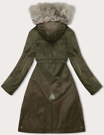 Damska parka z futerkiem army (5M3180-136)
