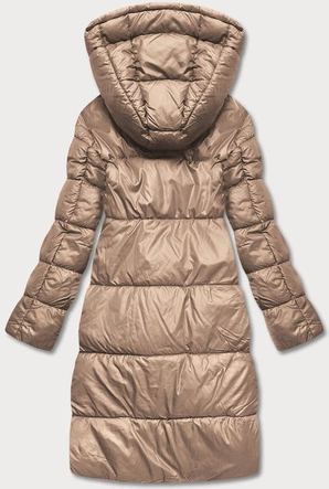 DŁUGA DWUSTRONNA KURTKA ZIMOWA CAMEL/BRĄZ (L22-9852-301/300)