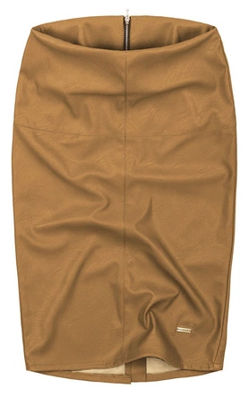OŁÓWKOWA SPÓDNICA Z EKOSKÓRY KARMELOWA (GOOD112)