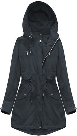 DWUSTRONNA PARKA Z KAPTUREM GRANATOWA (W0232BIG)