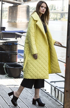 PIKOWANA KURTKA Z KOŁNIERZEM ŻÓŁTA (AG8-8010)