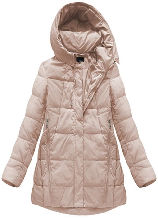 KURTKA Z PUCHEM NATURALNYM ŁOSOSIOWA (8061)