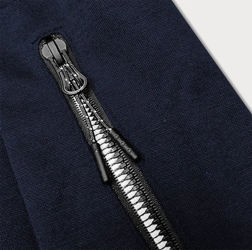 Dresy męskie z kolorowymi zamkami granatowe (8K220-25)