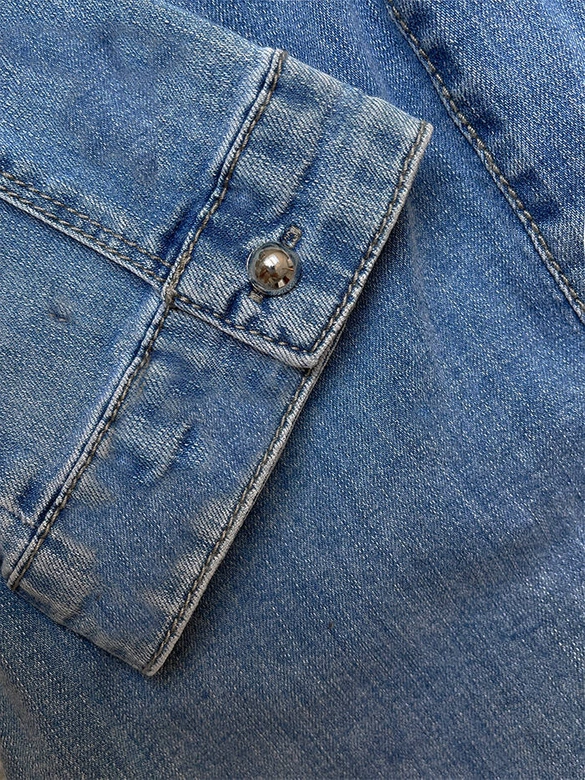 Jeansowa tunika z paskiem niebieska (POP7050-LK)