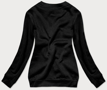 Bluza dresowa damska ze ściągaczami czarna (w01-3)