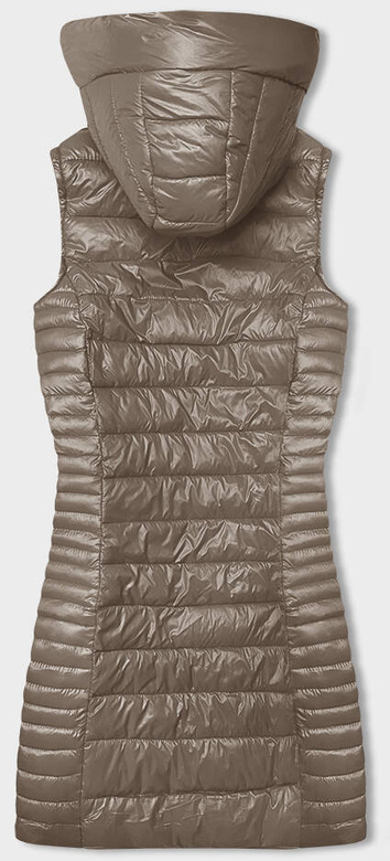 Pikowana kamizelka z kapturem cappuccino (16M9113-62)