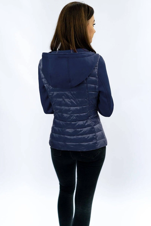 Pikowana kurtka z neoprenem granatowa (b1062-30)