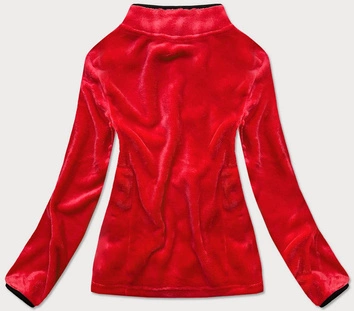 PLUSZOWA DAMSKA BLUZA ZE STÓJKĄ CZERWONO-CZARNA (HH002-5-1)