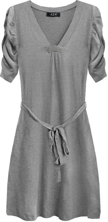 SWETERKOWA SUKIENKA SZARA (X1109X)