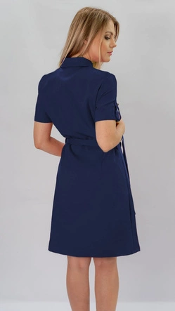 SUKIENKA Z KOŁNIERZYKIEM TYPU SZMIZJERKA GRANATOWA (431ART)