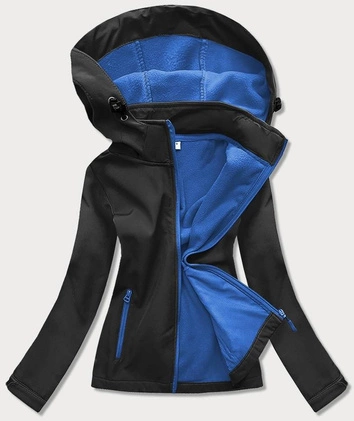DAMSKA KURTKA-BLUZA TREKKINGOWA CZARNO-NIEBIESKA (HH018-1-9)
