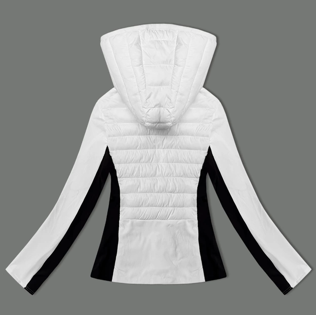 Kurtka damska z łączonych materiałów J Style biała (16M9223-281)