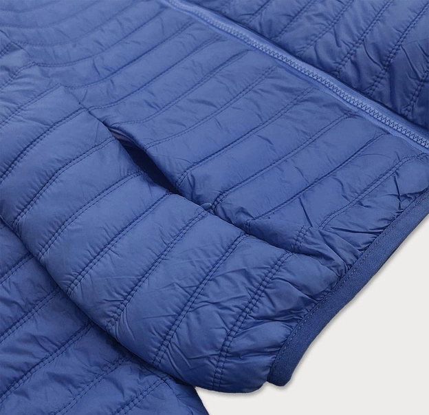 CIENKA PIKOWANA KURTKA DAMSKA NIEBIESKA (B11-2)