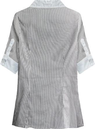 KOSZULA Z KRÓTKIM RĘKAWEM BIAŁO-CZARNA (6011)