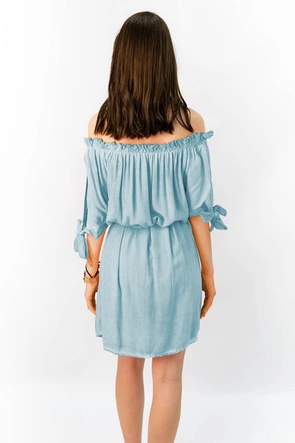 SUKIENKA HISZPANKA Z PASKIEM JASNONIEBIESKA (279ART)