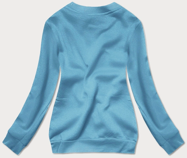 Bluza dresowa damska ze ściągaczami niebieska (W01-62)