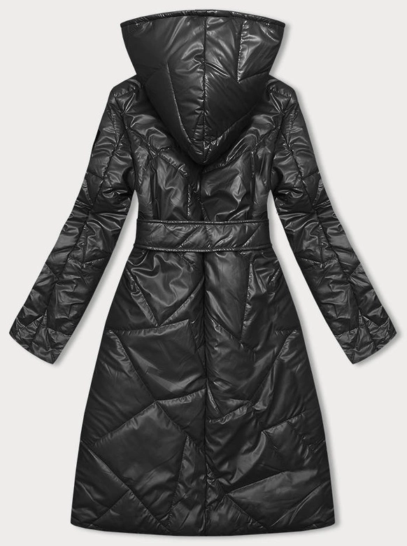 Pikowana kurtka na zatrzaski czarna (B8179-1)