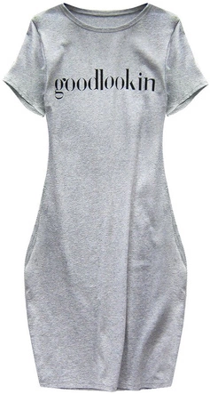 SUKIENKA Z KRÓTKIM RĘKAWEM JASNOSZARA (145ART)