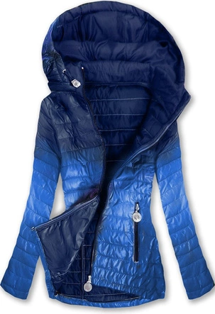 KURTKA OMBRE Z KAPTUREM CHABROWO-GRANATOWA (W616)